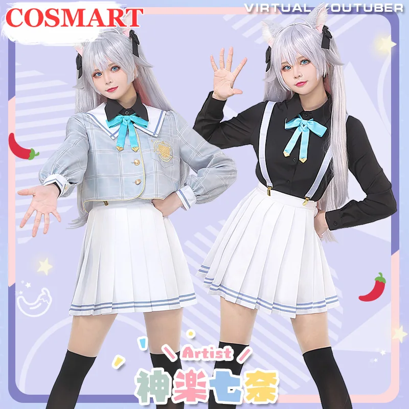 

COSMART Vtuber Kagura Nana Sailor Wear Knitwear JK School Uniform Dress Cosplay Costume Halloween Party Outfit For Women NEW