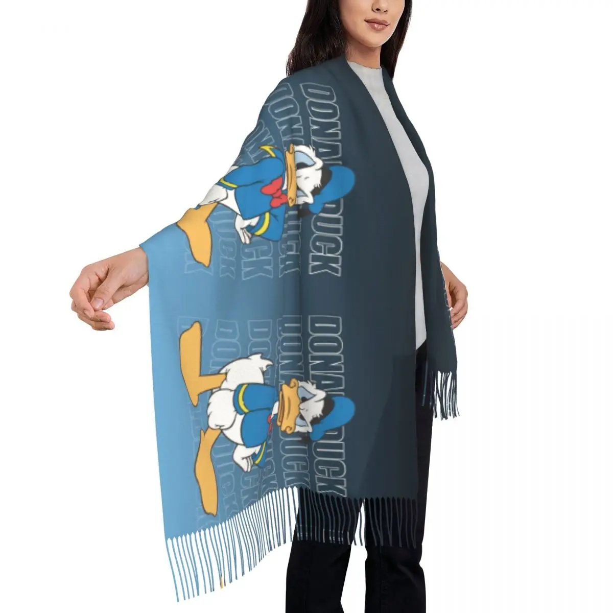 Шарф с принтом Angry Donald Duck на заказ для женщин и мужчин зима-осень теплые шарфы шали