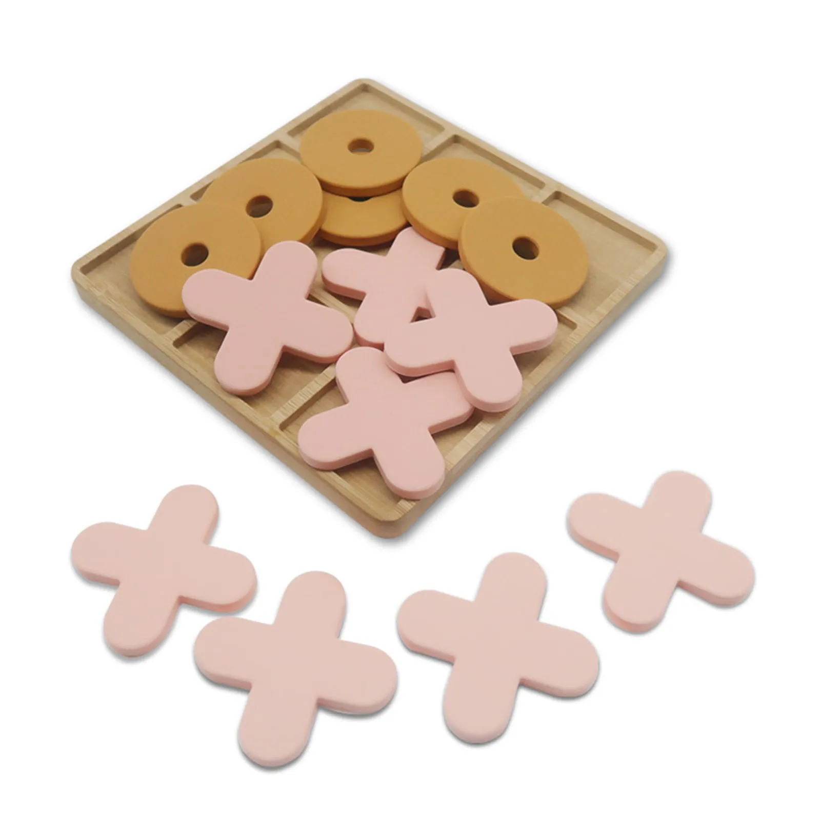 

Silica Gel TicTac Toe Chess Handicrafts Chess Board Wooden Magnetic Folding Chess Board Set Adult Rustic Kids Play TicTacToe