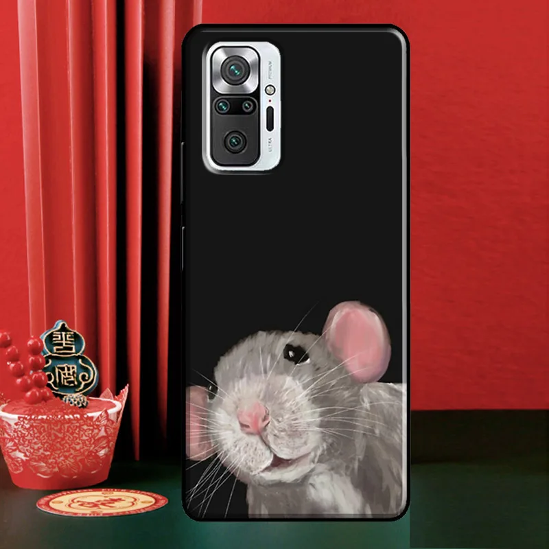 Симпатичный мультяшный чехол The Peeking Rat для Xiaomi Redmi Note 11 Pro Plus 10 8 9 10S 9S 9C 9T | Мобильные