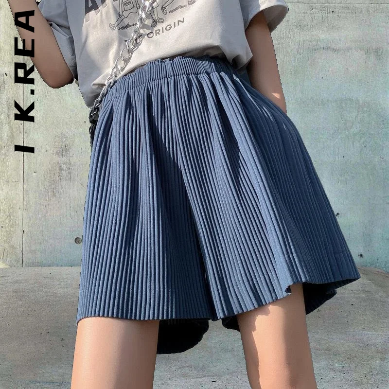 

I K.Rea Pants Short Pants Women New Chic Summer Solid Color Shorts Baggy Quality Harajuku Women's Pants Hip Female Streetwear