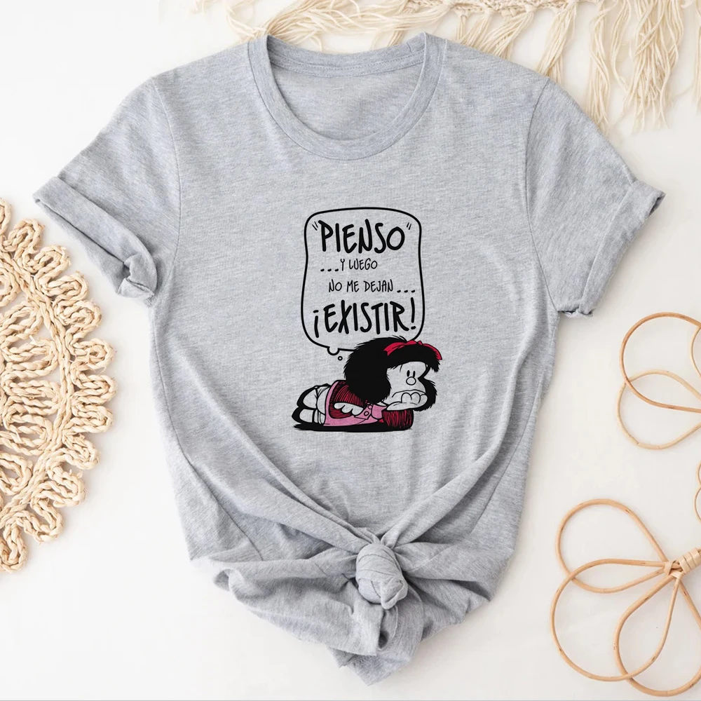 Топ Mafalda Женский аниме футболка в стиле Харадзюку дизайнерская японская одежда