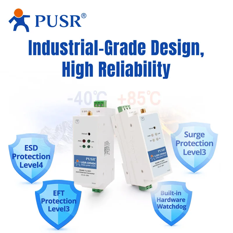 PUSR Din Rail RS485 для семейных серверов устройства
