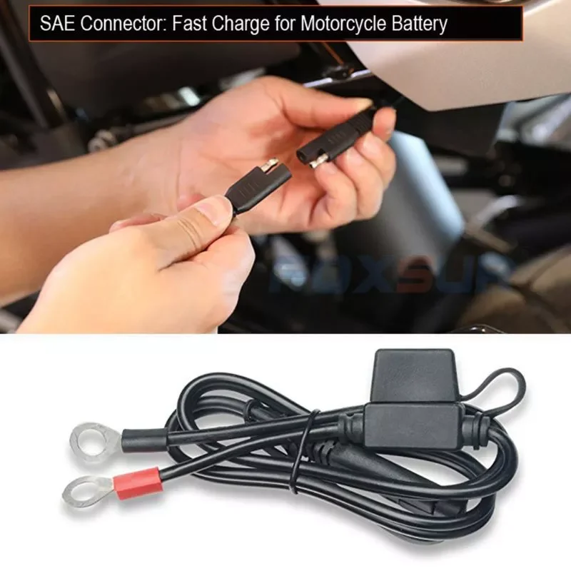 

12V Motorcycle Battery Charger Terminal To SAE Quick Disconnect Cable Motorcycle Battery Output Connector