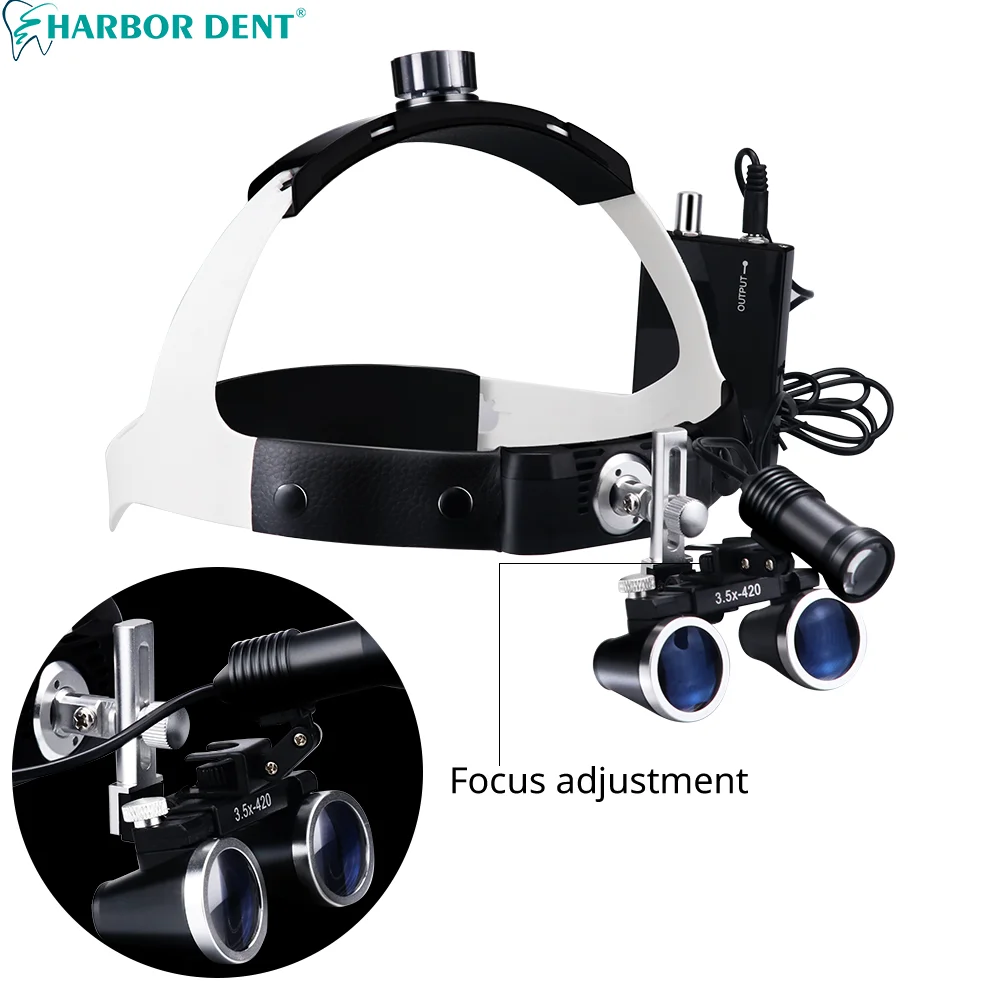 Стоматологическая лупа налобный фонарь 5 Вт с 2 5x/3 5x бинокулярной лупой для