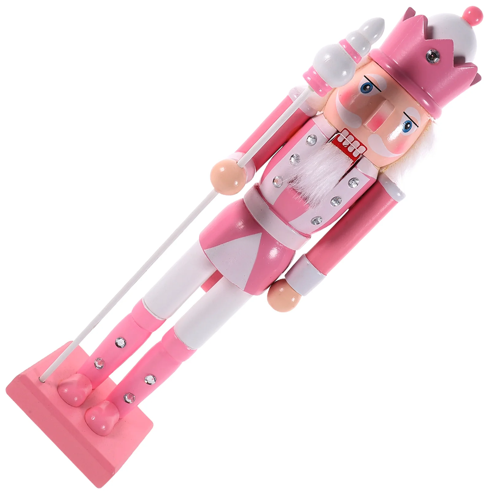 

Christmas Decorations Nutcracker Xmas Table Ornament Wooden Household Window Desktop Nutcrackers Craft Puppet Pink