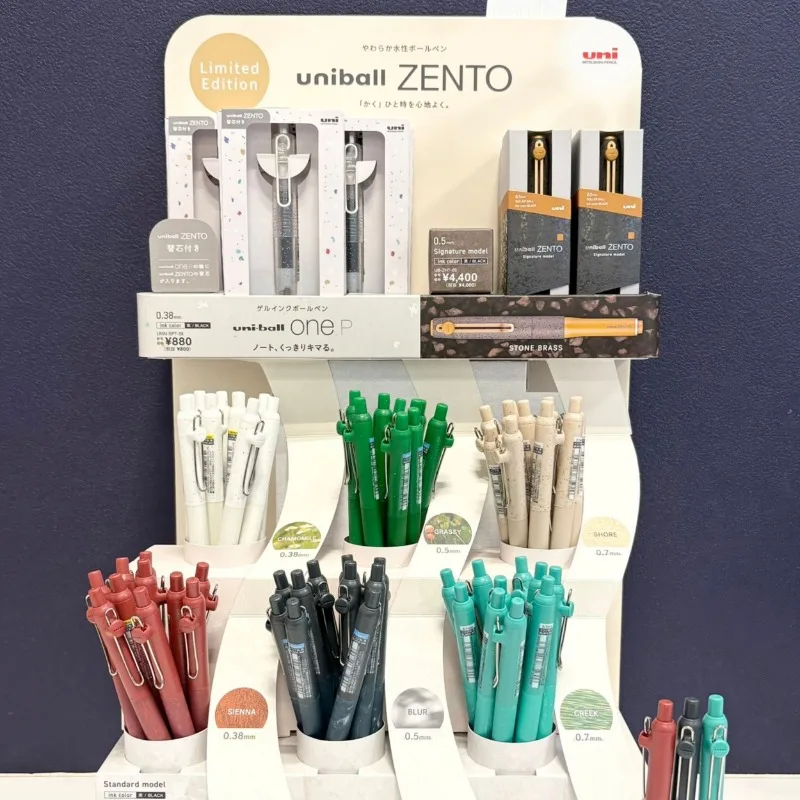 Ручка-роллер Uni Liquid Gel Ink с мраморным эффектом, лимитированная серия Uniball ZENTO, 0.380.50.7 мм, для плавного письма, не размазывается, черные чернила, инструменты для учебы (art.: 3920d98e329fc) - 3920d98e329fc