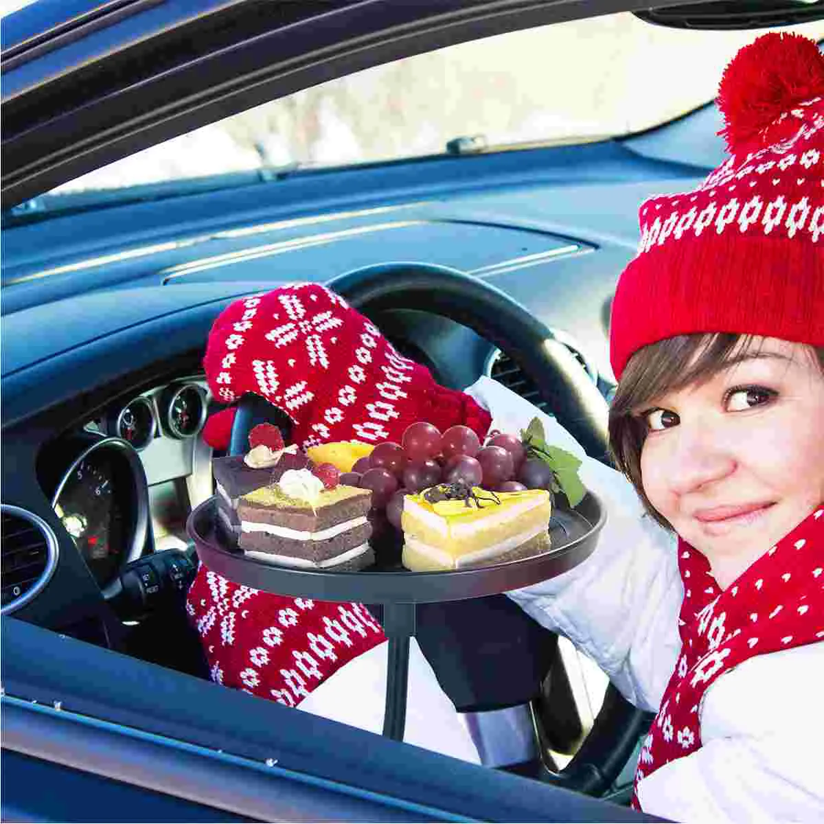 

1PC Car Snack Tray Car Lunch Tray Car Adjustable Tray Steering Wheel Tray Laptop Steering Wheel Desk