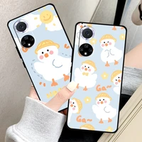 cute duck animal phone case for huawei p30 lite p20 pro honor 10 8x 9x 10x 9a oil painting coque funda carcasa back soft