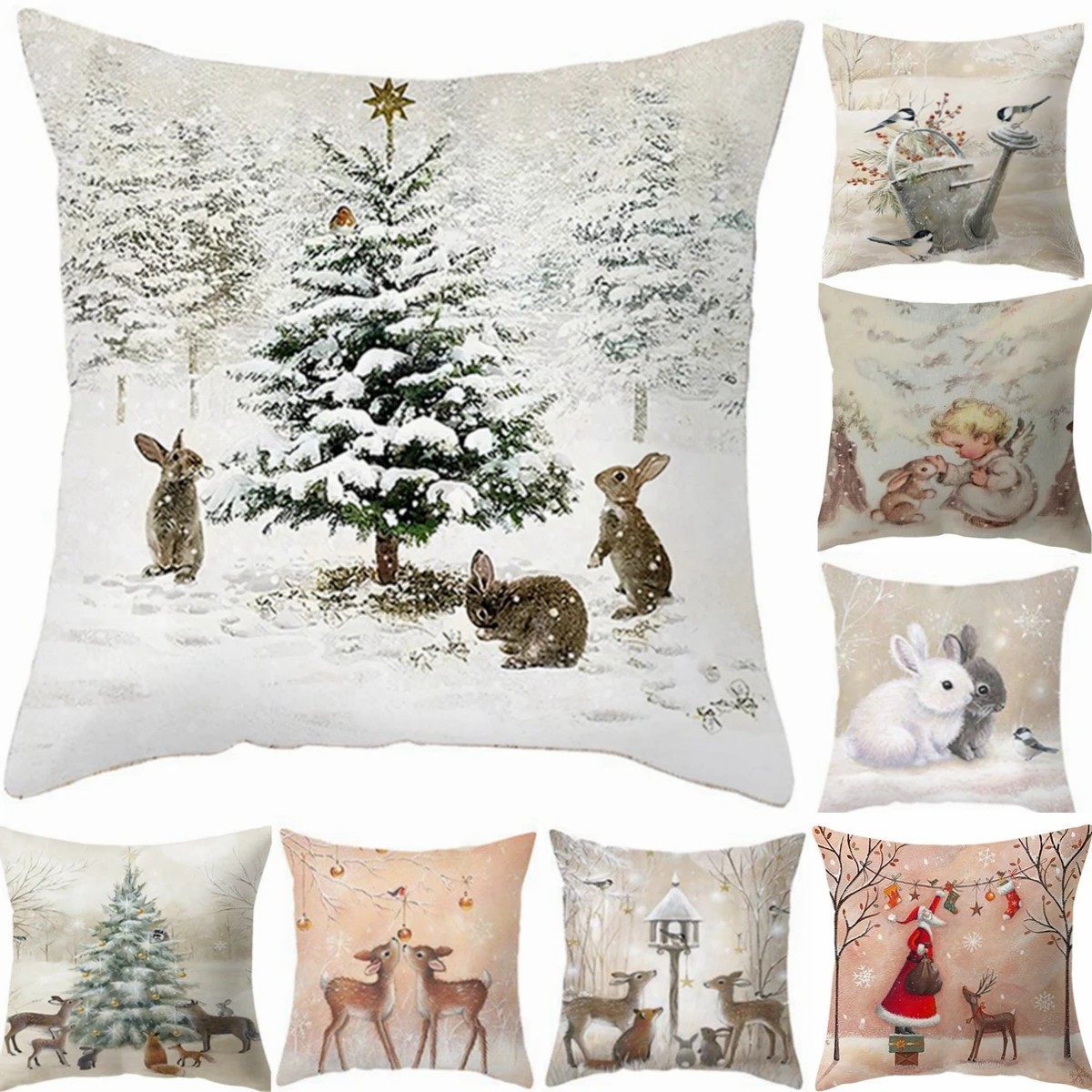45cm Christmas Pillowcase Cushion Cover Christmas Decorations for Home 2023 Christmas Ornament Gift Navidad Happy New Year 2024