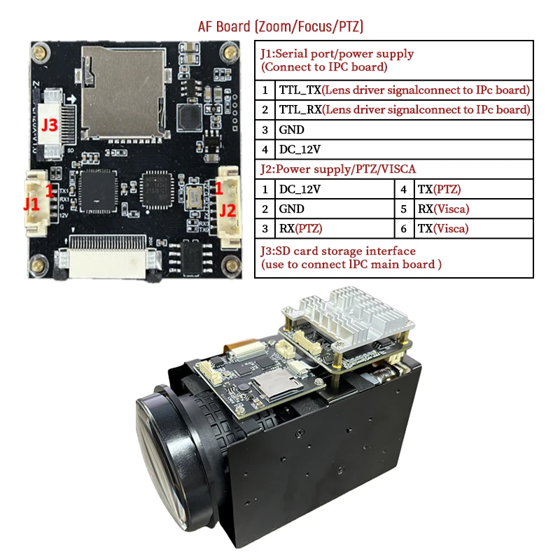Фото Черный свет 4MP Imx664 20-кратный оптический зум Модуль IP-камеры с автофокусом, слот для SD-карты 1520P Full HD Блок камеры Модуль CMOS-сенсора №3