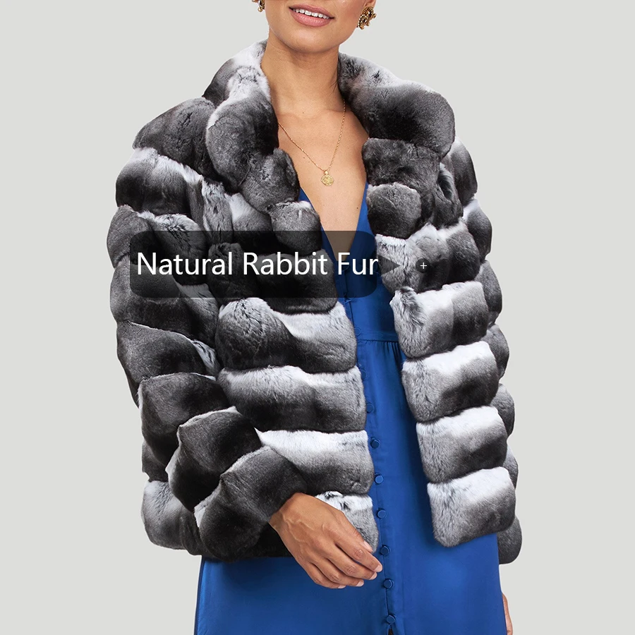 Женские меховые куртки из кроличьего меха теплое зимнее пальто натуральной кожи