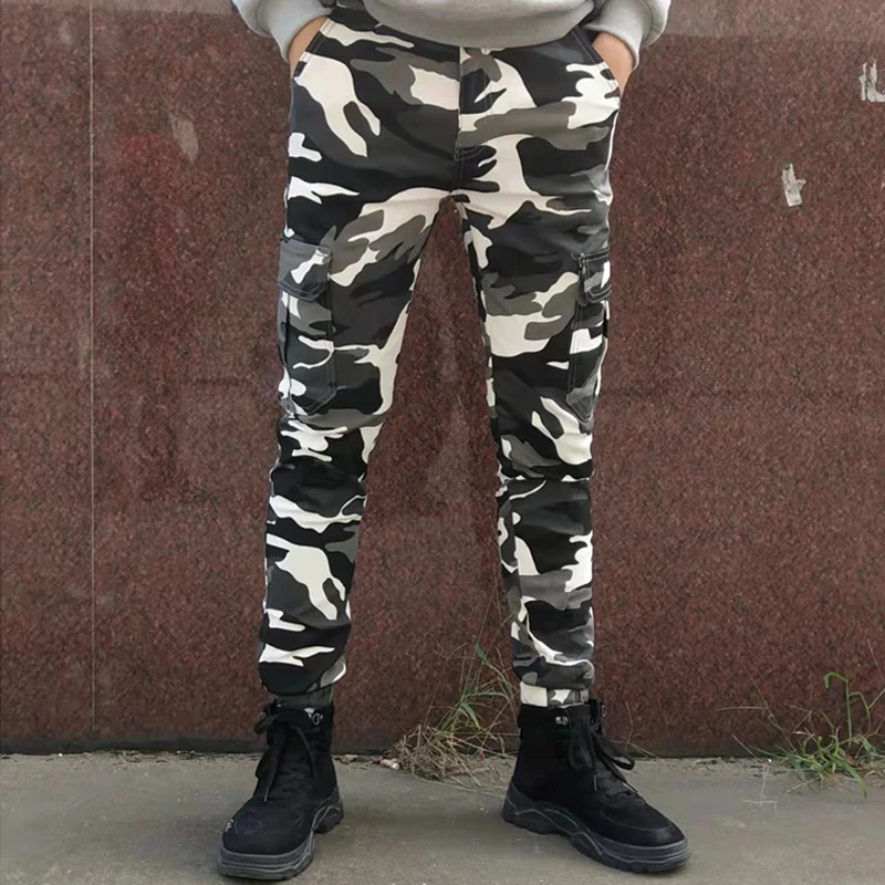 Men Casual Fashion ​Camouflage Jeans 2023 New Streetwear Style Slim Fit Pocket Male Pencil Pants Daily Life Men‘s Denim Pants