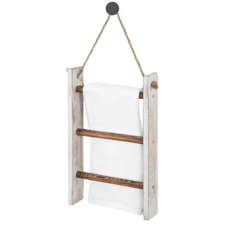 

Ladder For Blankets 3-Tier Towel Rack Wall Mounted Wood Countertop Kitchen Towel Ladder Farmhouse Bathroom Hand Towel Holder