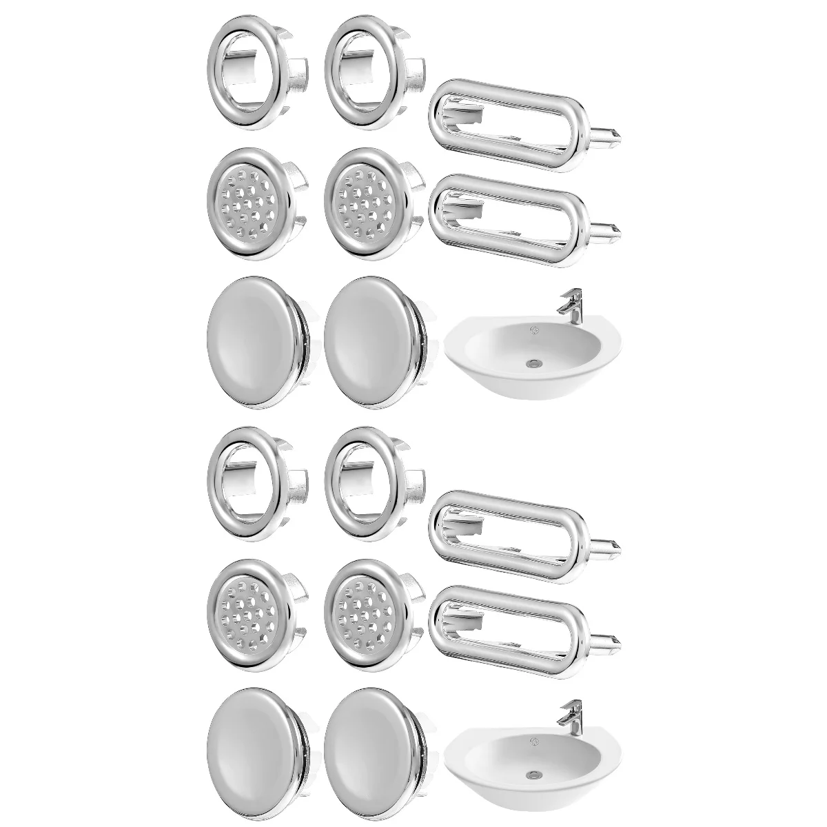 

16 Pcs Useful Practical Kitchen Universal Bathroom Sink Overflow Rings Overflow Drain Sink Covers Overflow Drain Covers
