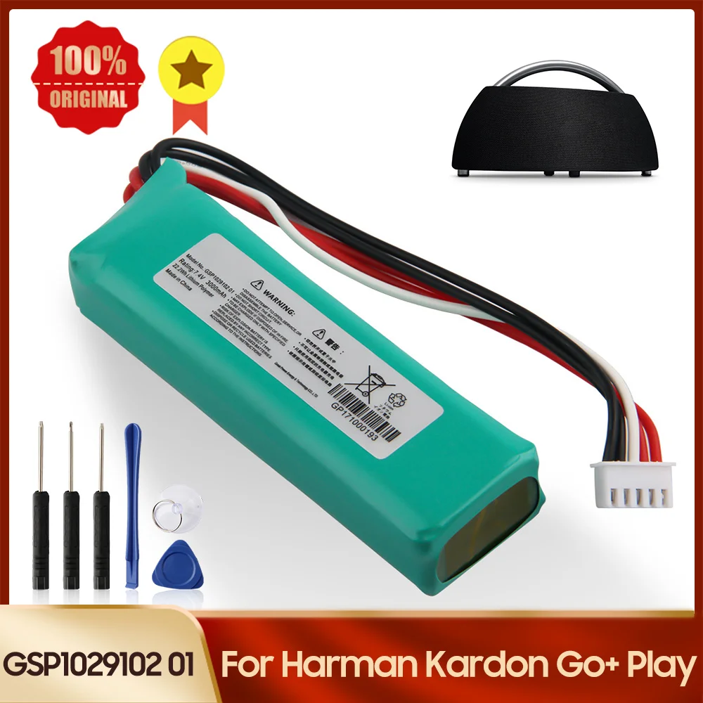 Original Speaker Battery GSP1029102 01 for Harman Kardon Go-play Bluetooth Speaker Sound trumpet Replacement Battery + Tools