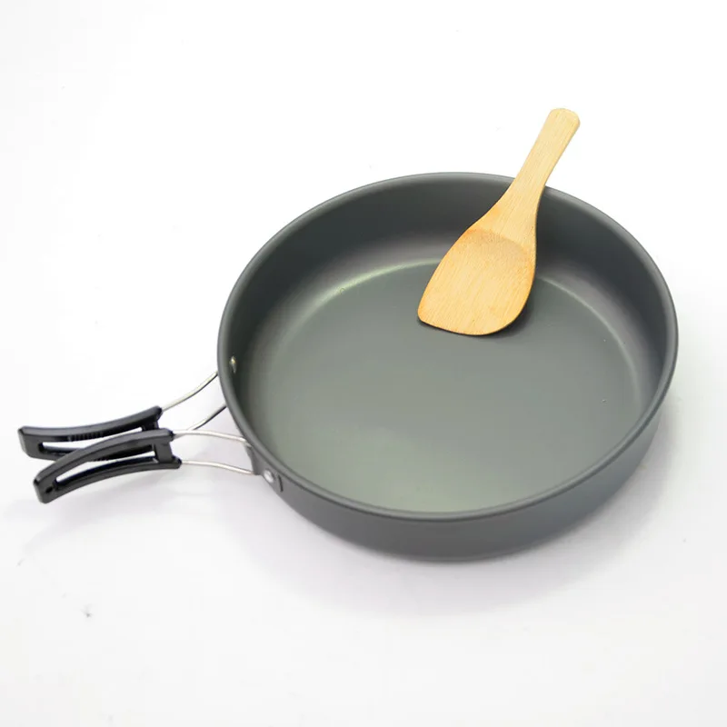 

1Pcs Aluminum Non-stick Frying Pan Outdoor Camping Hiking Skillet Coating Outdoor Tableware Accessories