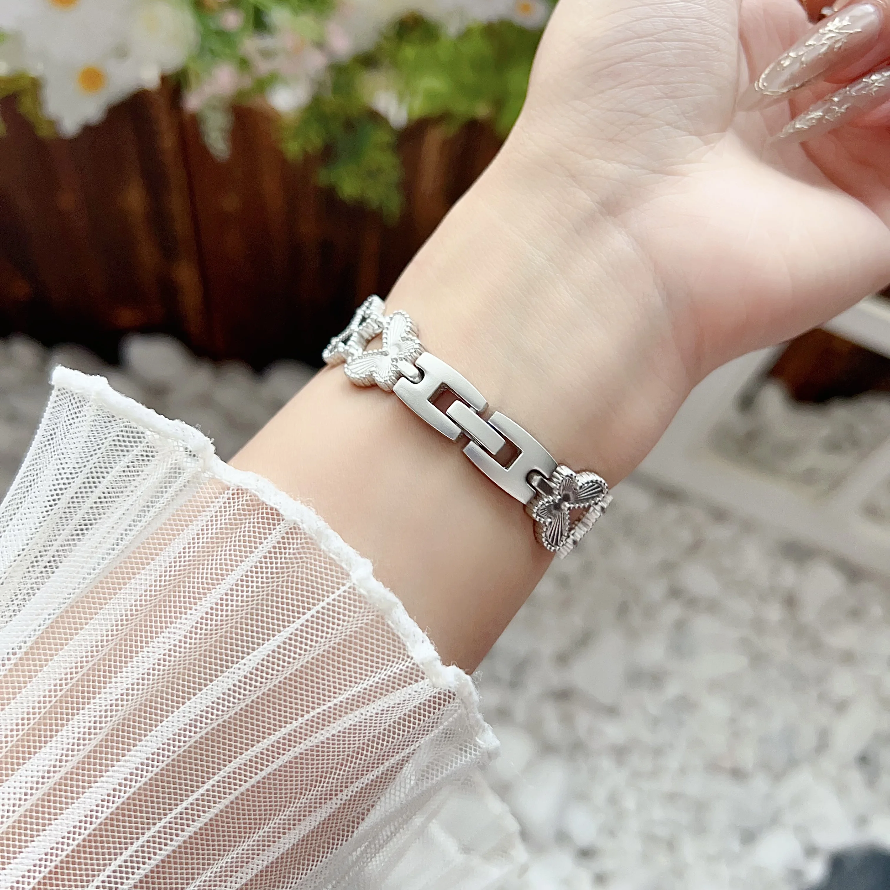 Металлический ремешок-цепочка с бриллиантовой бабочкой для Redmi watch 4 5 Xiaomi Mi Band 8 9 10 8pro 9pro correa Браслет для часов для женщин (art.: 3920d182dde99) - 3920d182dde99