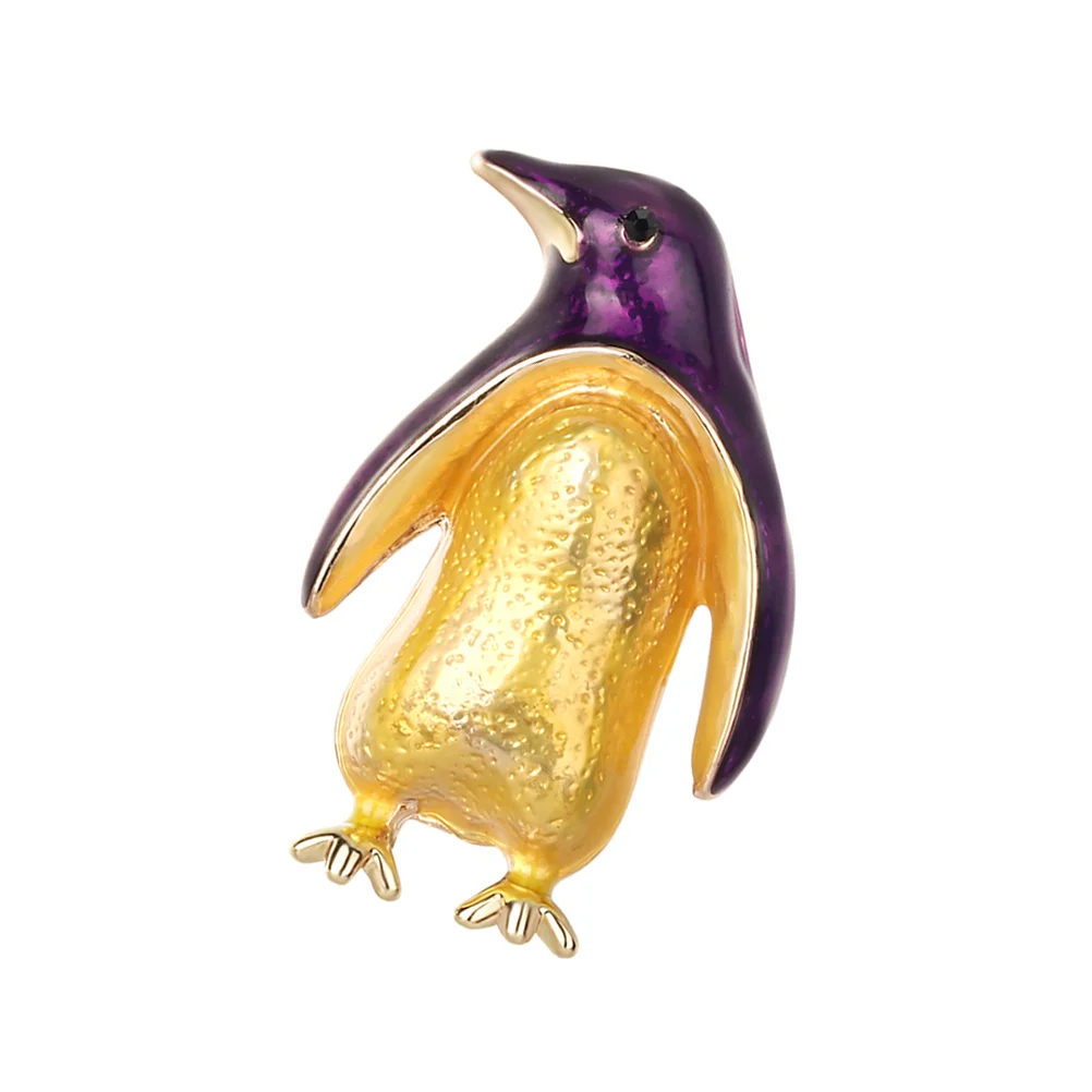 Модная нежная брошь в виде пингвина со стразами и кристаллами корсажный воротник