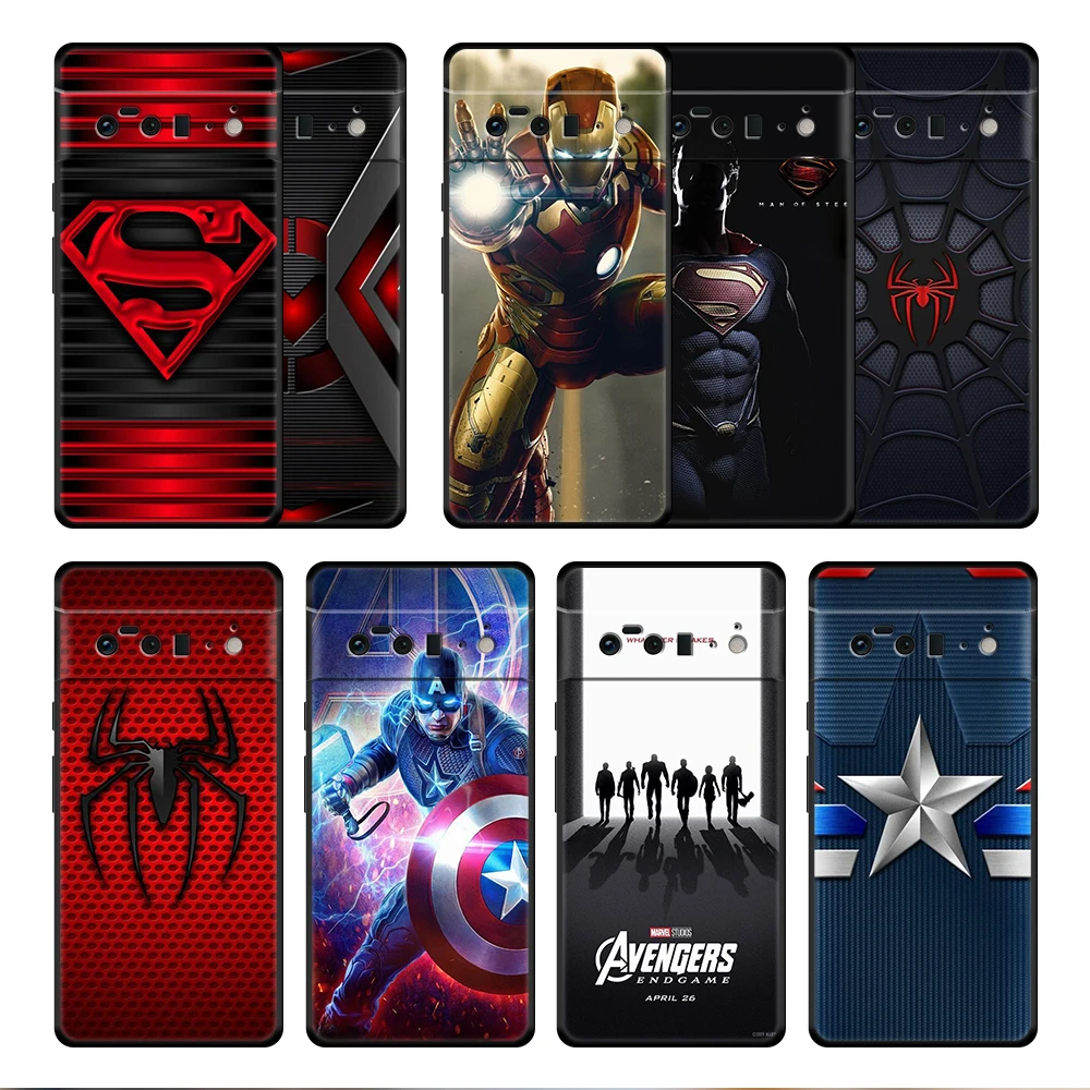 

Marvel Avengers Captain Ironman Thanos Case Cover for Google Pixel 6 6Pro 5a 4a 3 4 XL 5 Pro 4G 5G 4XL Shell Fashion Thin Bag