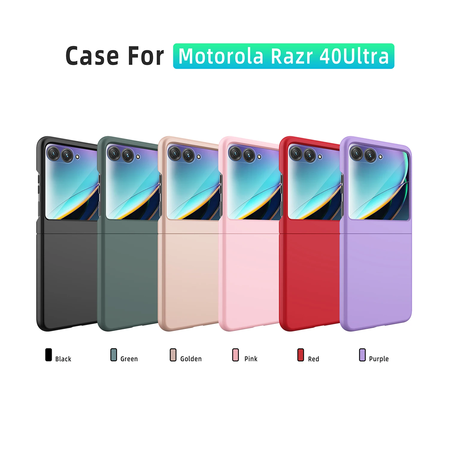 For Motorola Razr 40 Ultra Case Colorful Ultra Thin Skin Friendly Matte With Mirror Film Folding Shockproof Protection Hard Case