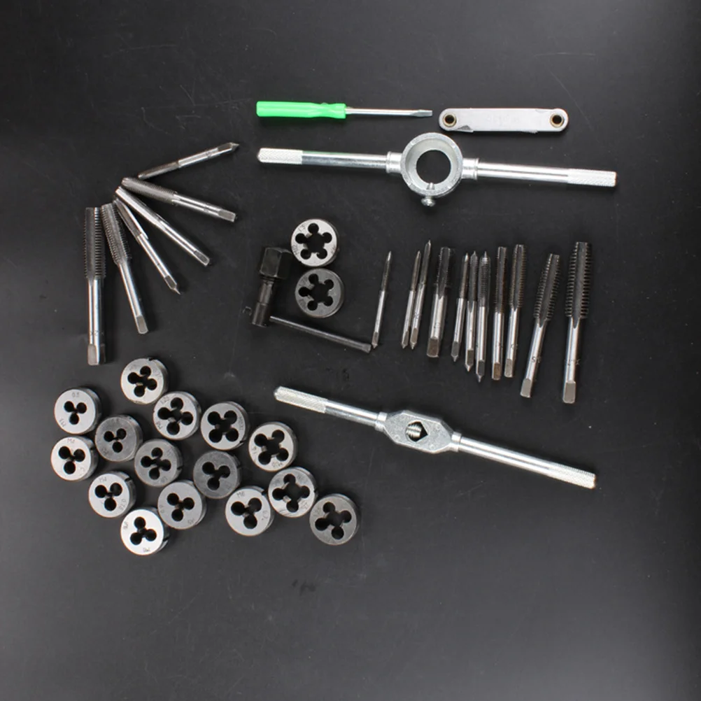 

40 Pcs M3-M12 Wrench Screw Threading Hand Tools Plugs Taps Dies Alloy Metal Wrench Set Taps Wrench DIY kit