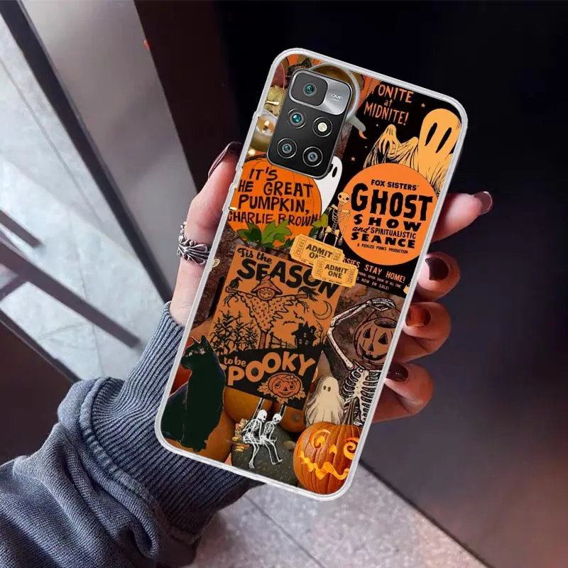 October Fall Halloween Spooky Pumpkin Чехол для телефона Xiaomi Redmi 12C 12 10A 10C 10X 10 9A 9C 9T 9 8A 8 7A 7 6A 6 Pro K70 K60 K4