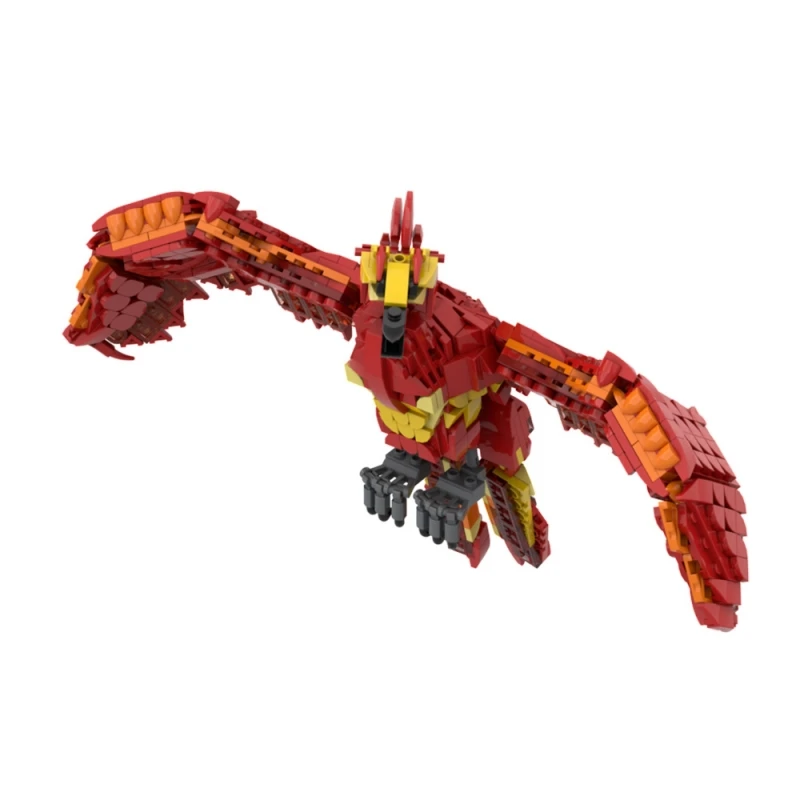 Фото Конструктор MOC Fire Phoenix Fawkes, Волшебная модель Феникса, заказ, дикое чудовище, Феникс, огненные птицы, сборный кирпич, игрушка в подарок №2