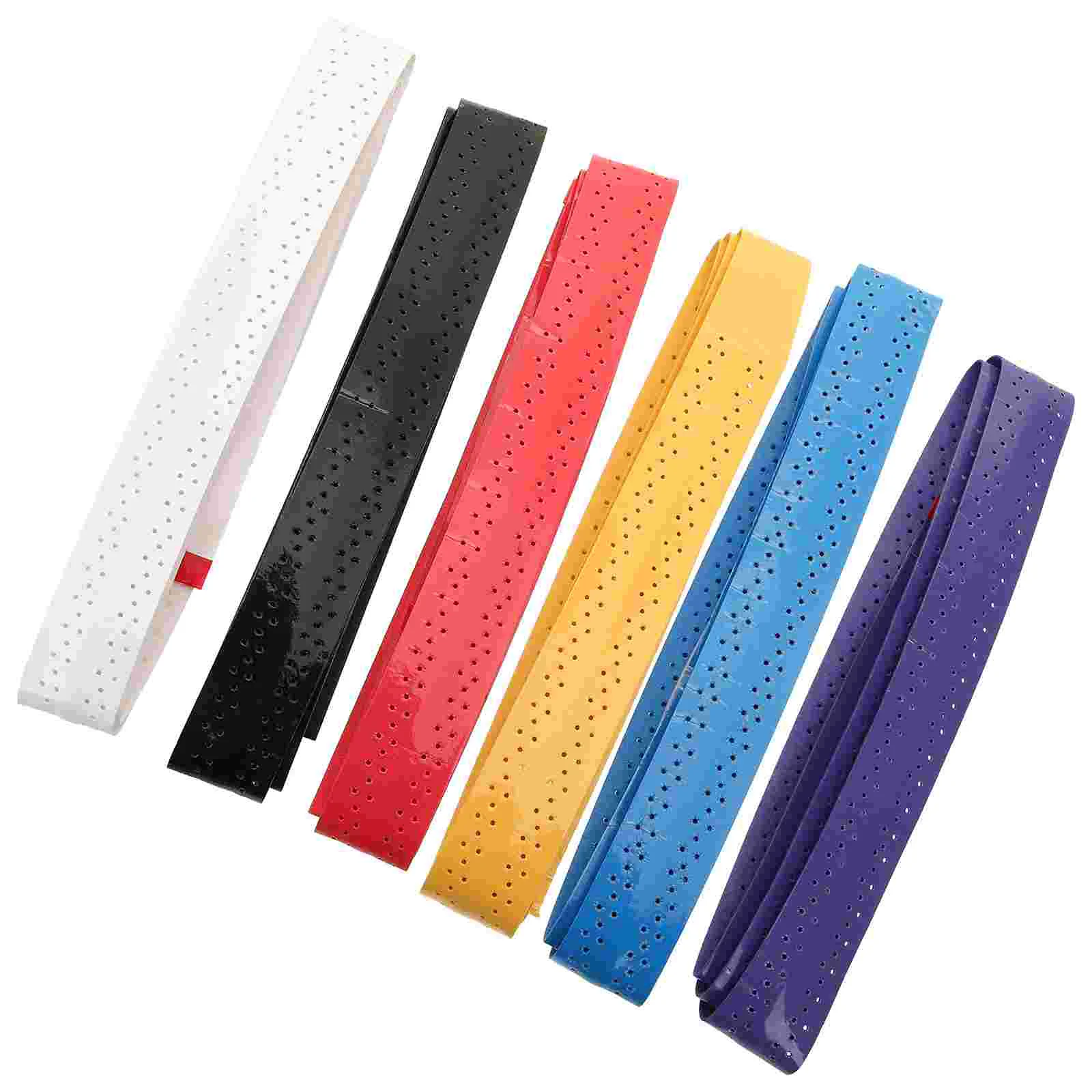 

6 Pcs Tennis Racket Sweatband Badminton Racquet Grip Thickening Tape Pickelball Non-slip Pu Overgrips Skid