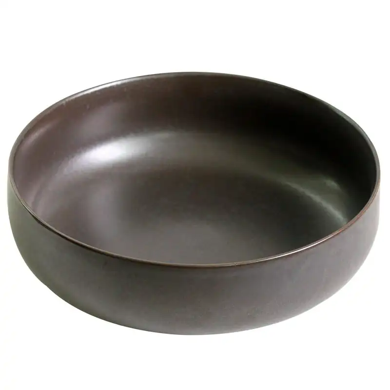 

Extra Large Stoneware Black Bowl - Perfect Fruit Bowl/Salad Bowl/Serving Bowl for Home Decor, Kitchen & Coffee Table - 10.2 Inch