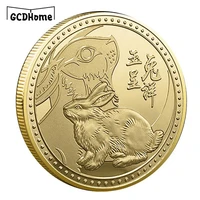 new arrival 2023 new year of the rabbit commemorative coin chinese zodiac medal gift coins animal commemorative coins home decor
