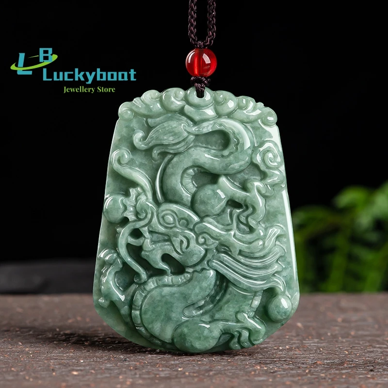 

Сертифицированный темно-зеленый натуральный нефритовый нефрит ручной работы резной дракон Жуи кулон