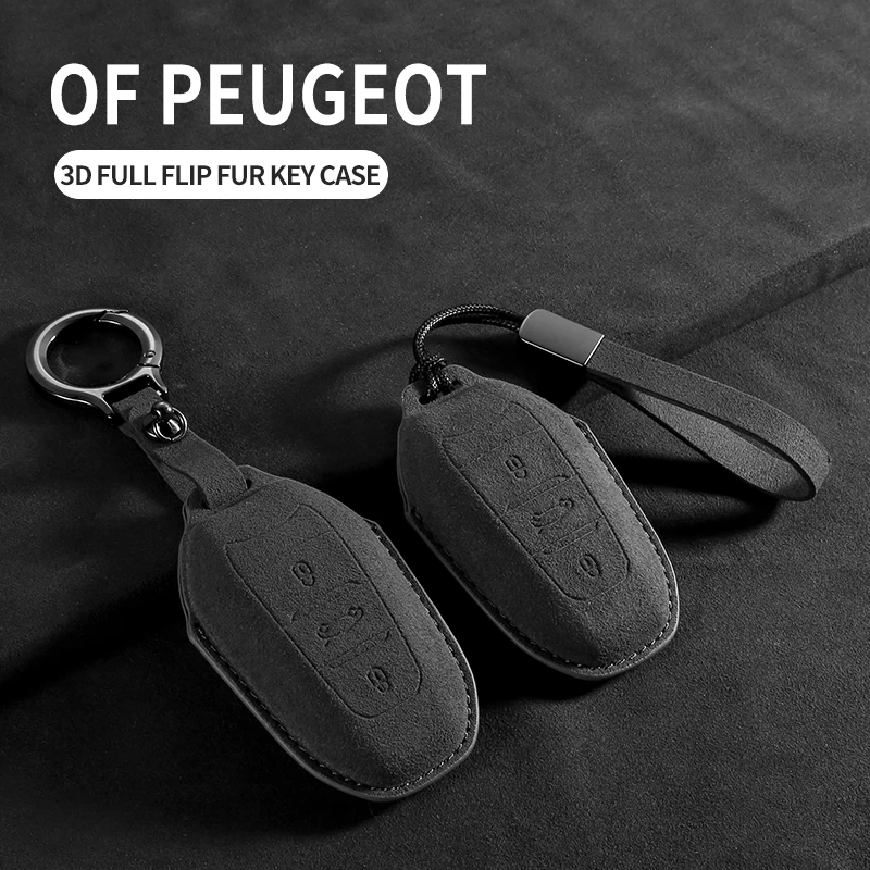Фото Кожаный чехол для автомобильного ключа, чехол для Peugeot 308 408 508 Citroen C4L C6 чехол Picasso DS3 DS4 DS5, чехол-брелок для Peugeot №3