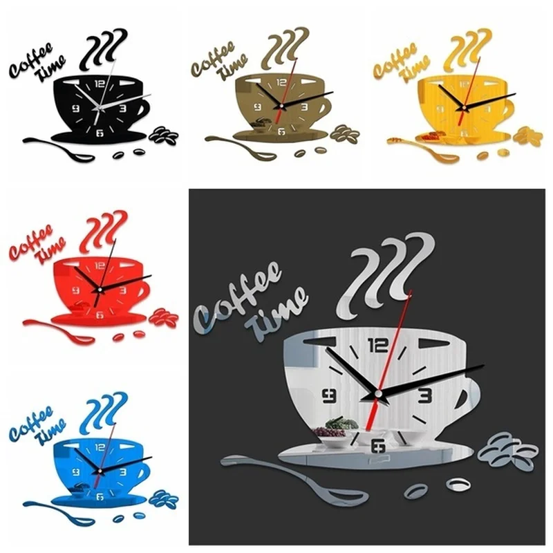 3D креативные акриловые зеркальные настенные часы сделай сам простой домашний