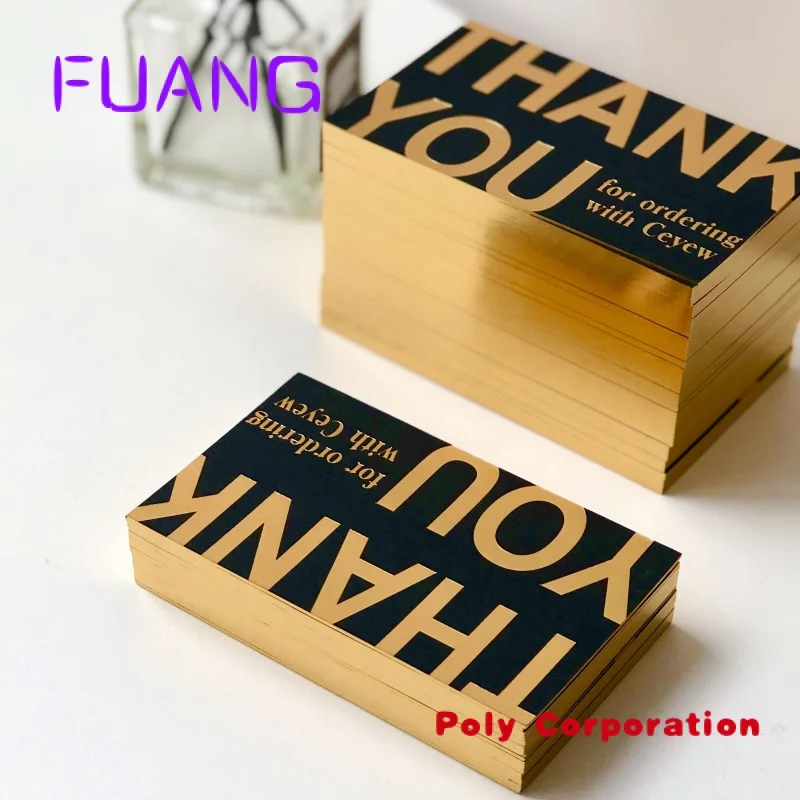 Luxury Custom Eco Friendly Recyclable Paper Foil Business Cards Greeting Luxury Fashion Paper Thank You Business Card