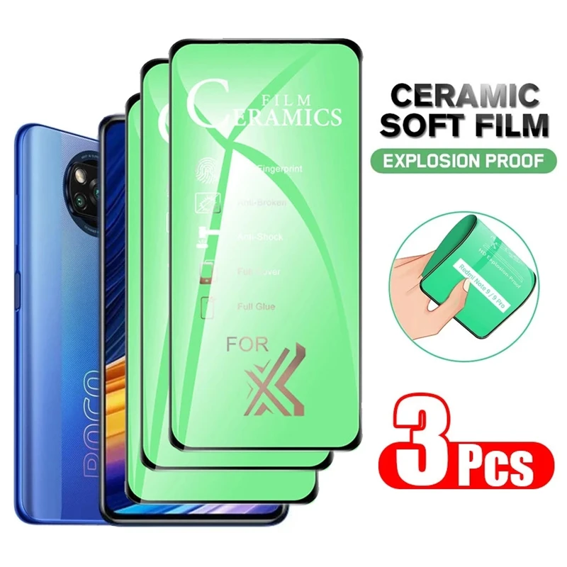 1-3Pcs HD Soft Ceramic Film for Redmi Note 10 9 11 Pro 11S 10S 9T 9S 8T Screen Protectors for Xiaomi Mi Poco X3 Pro F3 M3 X4 M4