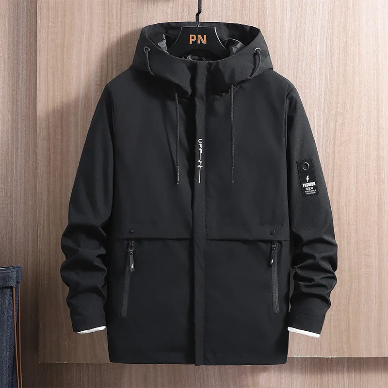 

2022 New Mens Hooded Jacket Autumn Winter Casual Hoodie Solid Color Man Jackets Long Sleeve Japanese Streetwear Men Clothing