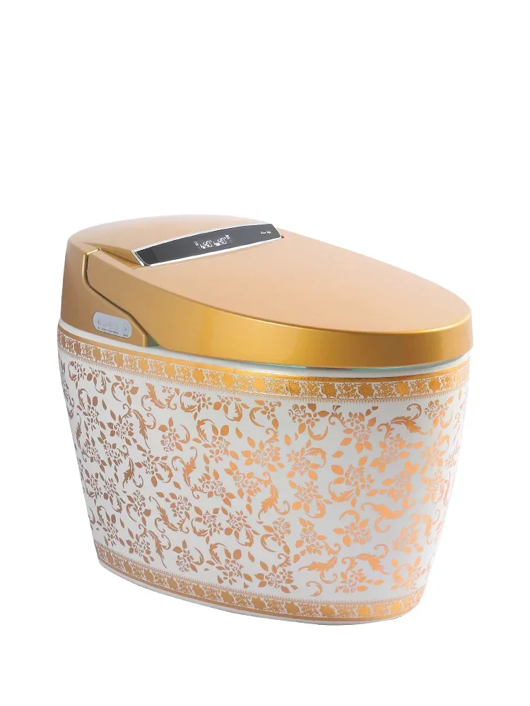 Встроенный Золотой умный туалет в европейском стиле полностью автоматический