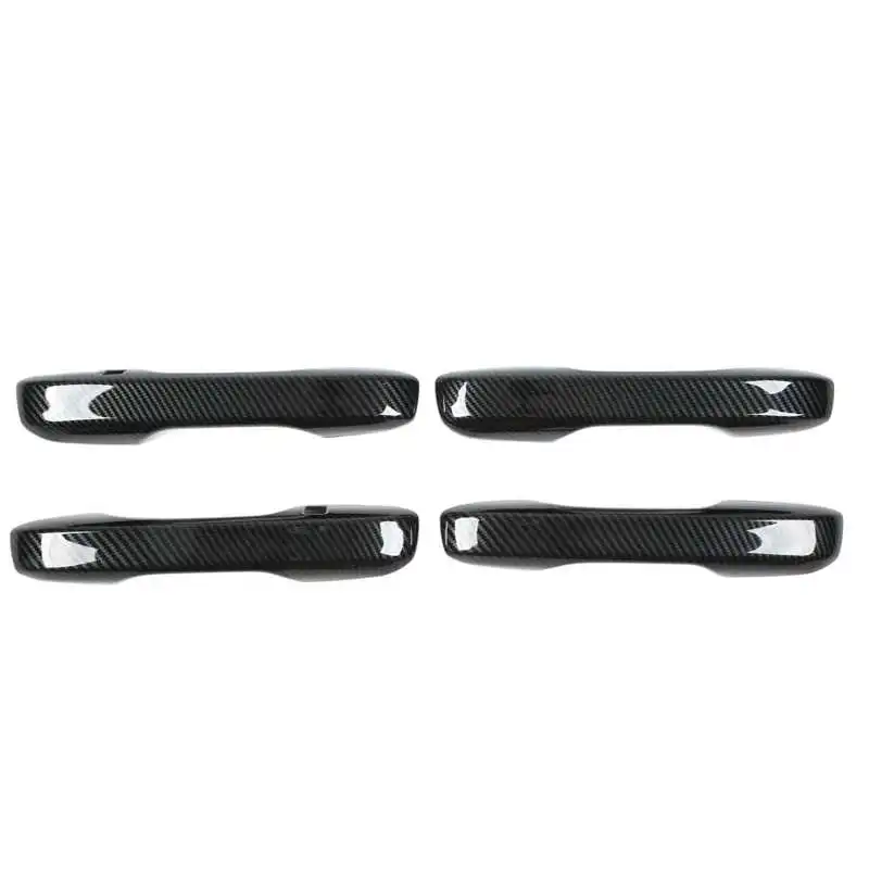 

Outer Door Handle Trim Carbon Fiber Color Side Door Handle Cover Wearproof Antiaging for Protection