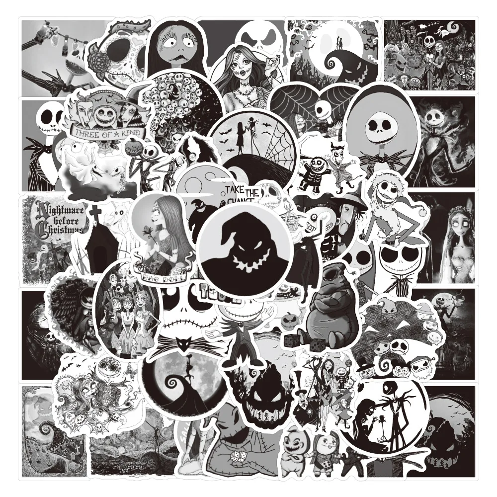 

10/30/50PCS New Popular Cartoon Christmas Horror Nights Sticker Pack Skateboard Guitar Decoration DIY Laptop Graffiti Wholesale