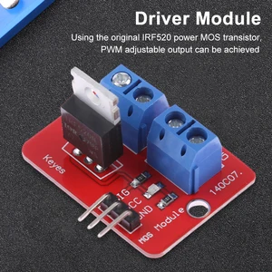 IRF520 MOS Driver Module 0-24V Top Mosfet Button PWM Adjustment for Arduino MCU ARM Raspberry Pie