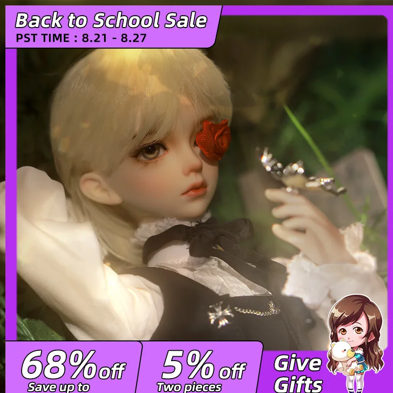 Kaka Doll BJD 1/4 British style Fullset Of White Long-sleeved Shirt With Black Jacket Resin Gifts Dolls