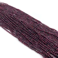 natural stone faceted red garnet loose beads for jewelry making diy necklace bracelet accessories 2mm 3mm 4mm beaded wholesale