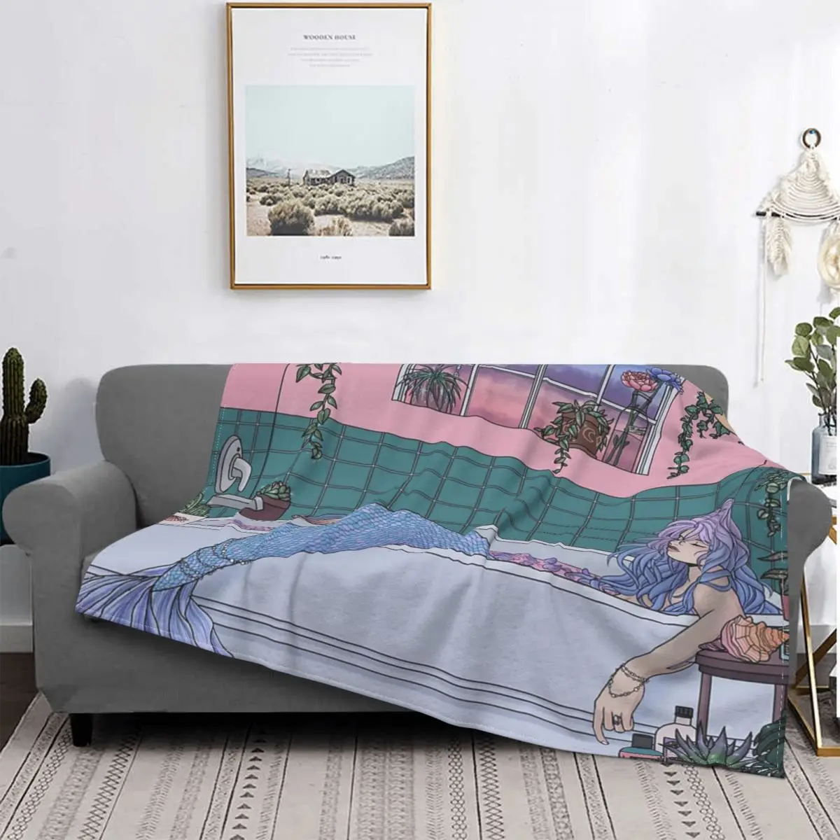 

Urban Mermaid Blanket Bedspread On The Bed Thick Soft Bed Blanket Sofa Bed Decorative Sofa Blankets