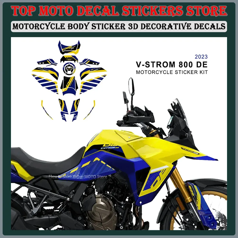 Для Suzuki V-Strom 800DE 2023 3D эпоксидная смола наклейка на топливный бак мотоцикла