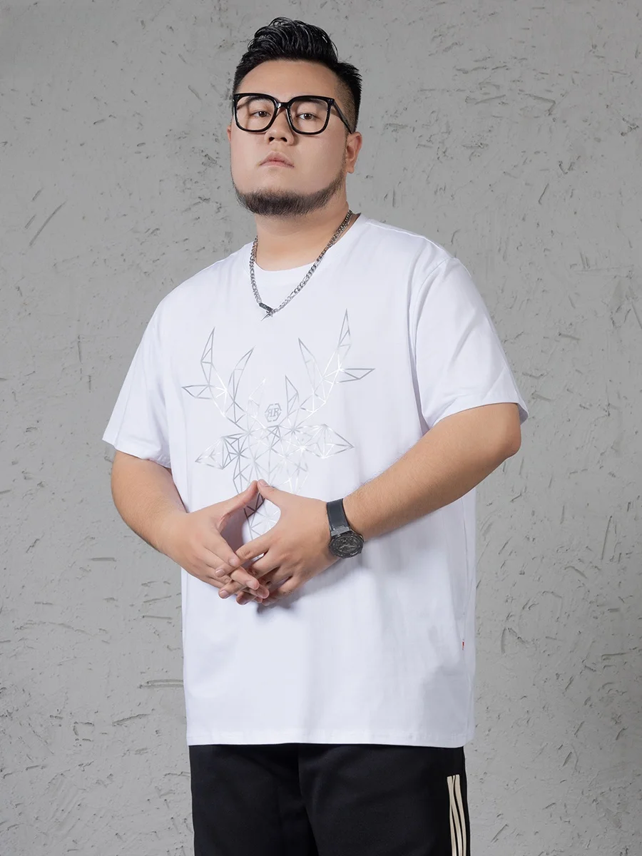 Новое поступление лета футболка больших размеров с короткими рукавами мужская