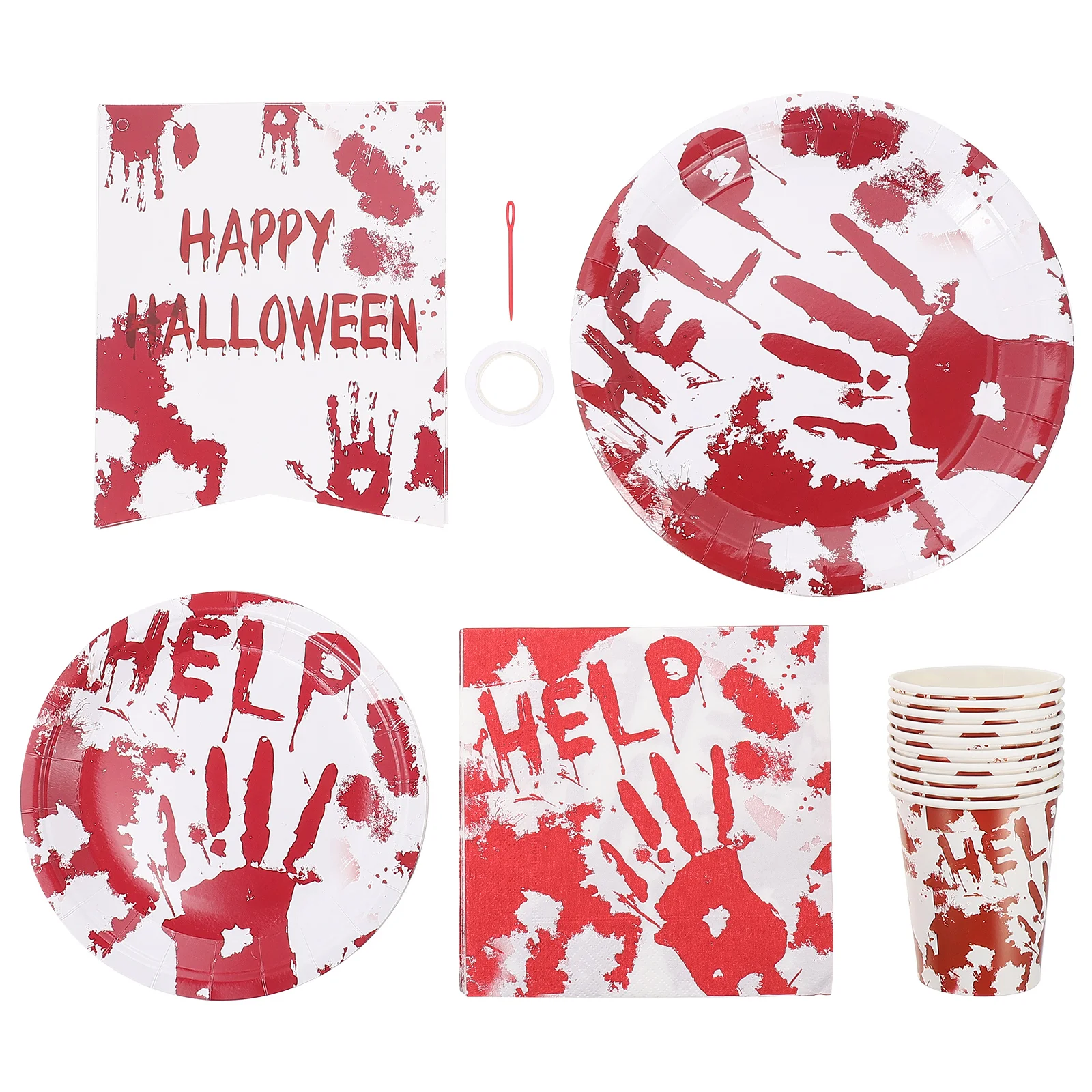 

Plates Party Paper Decorations Bloodycups Tablewaresupplies Horror Napkins Time Zombie Good Spooky Dinnerware Banner Set Dinner