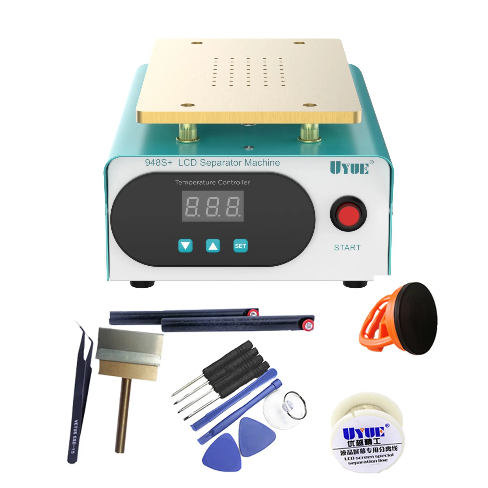 UYUE 948S+ LCD Touch Screen Separator Machine Kit 7 inch for iPhone Separator Screen Repair Machine Build-in Vacuum Pump