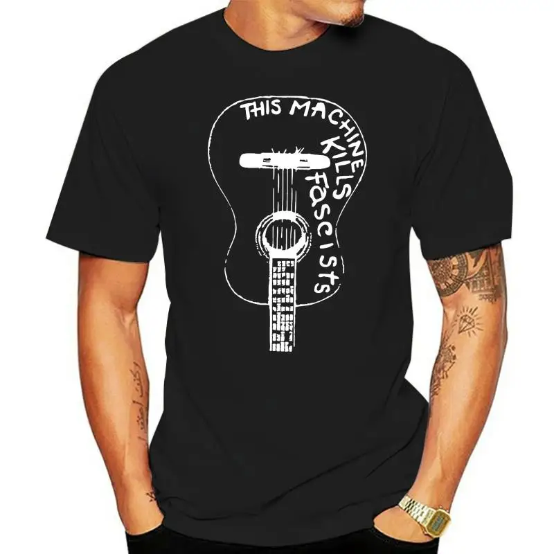 This Kills Fascists Woody Guthrie Guitar Music новинка 2022 летняя стильная футболка с принтом мужская