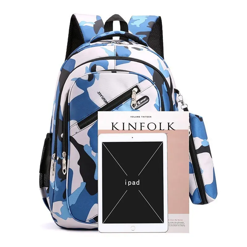 New men's large capacity thick nylon wear-resistant backpack lovers schoolbag travel camouflage backpack male computer bag